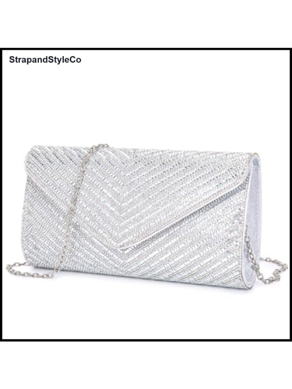 Rhinestone Envelope Clutch Crossbody Bag for Evening & Wedding